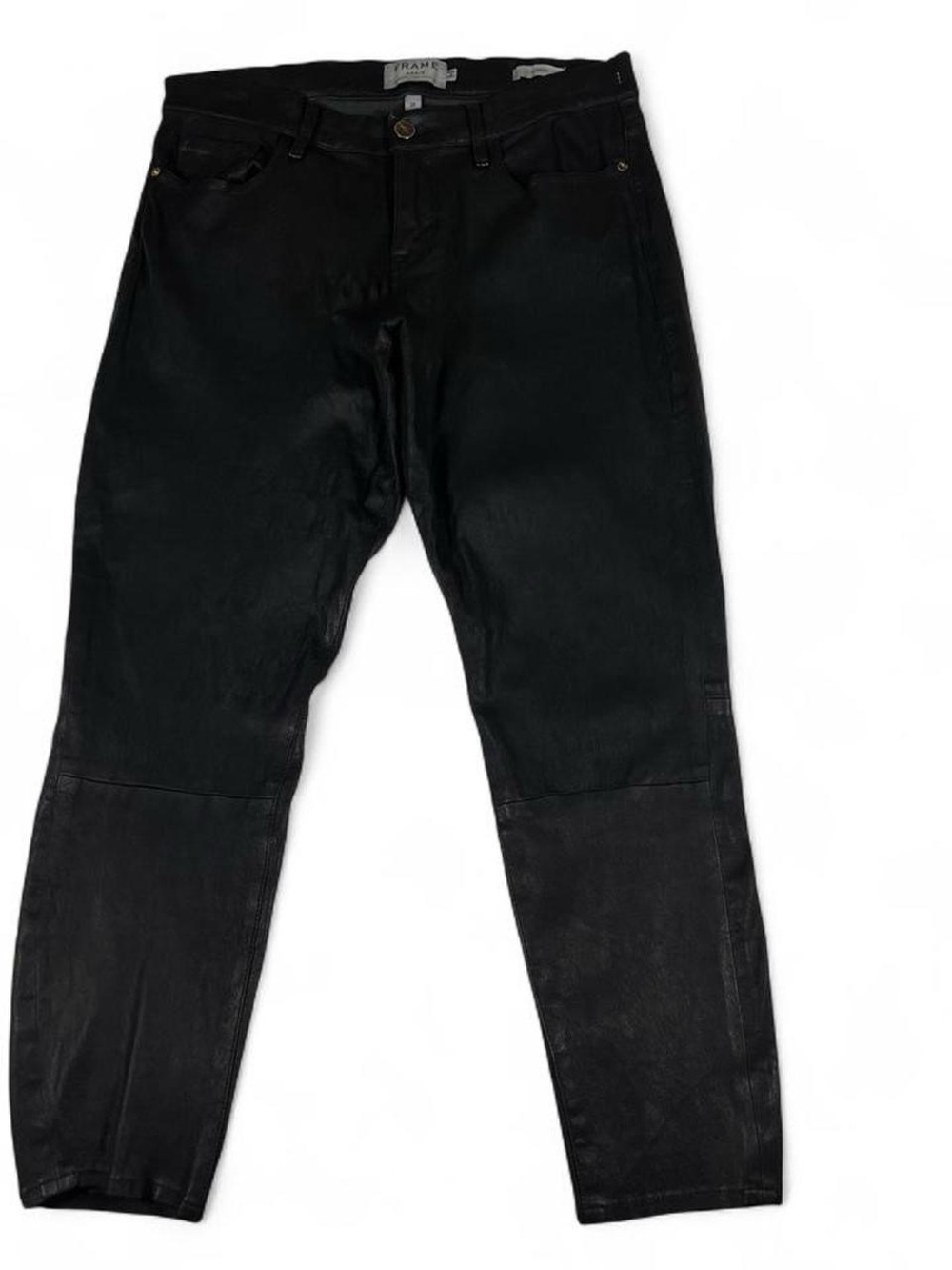 Frame Le Garçon Lamb Leather Black Cropped Jeans Women’s Size 28 L25